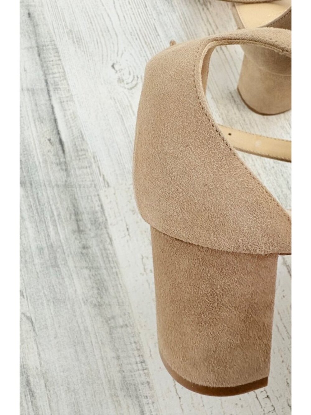 Ann Mashburn Anke Wrap Heel Sandals Womens Shoes 39 8.5 Tan Suede - Picture 11 of 15